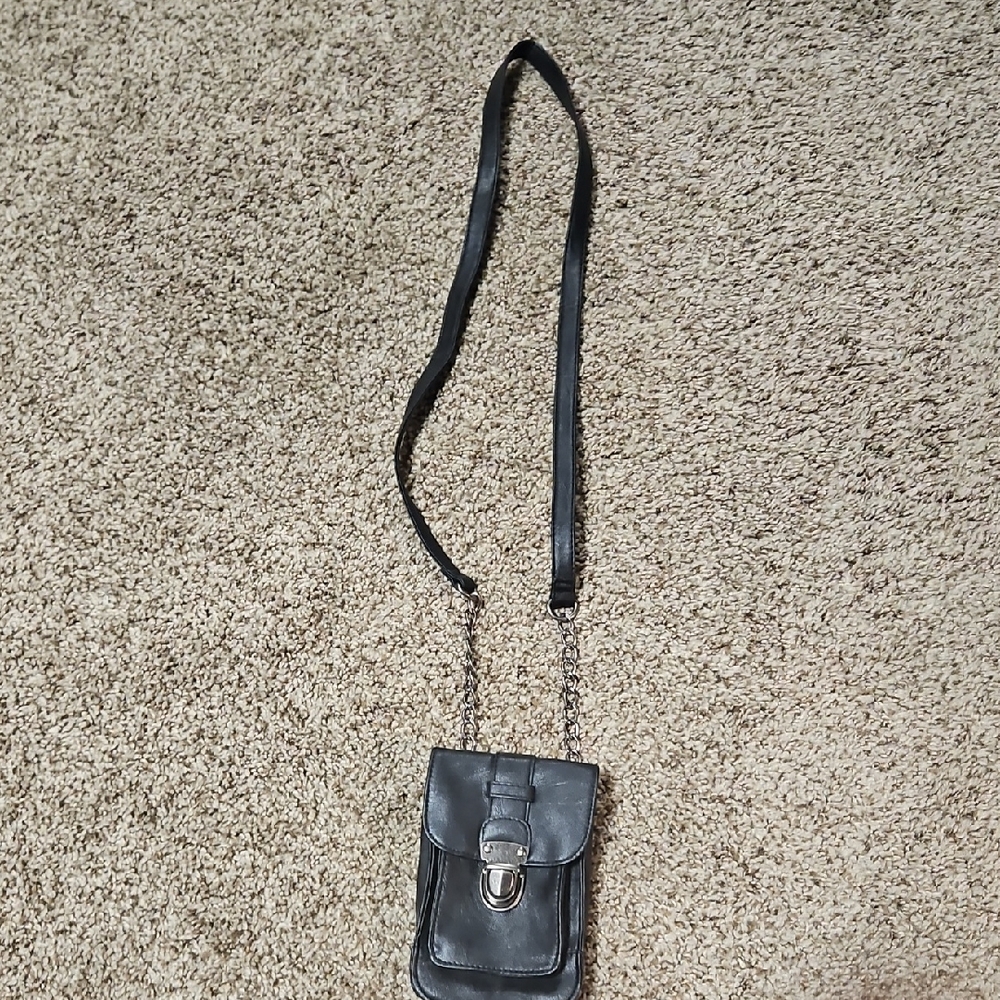 BAMBOO Black Leather Crossbody Bag
